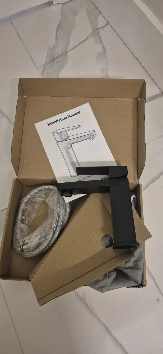Black Waterfall Faucet with Installation Manual