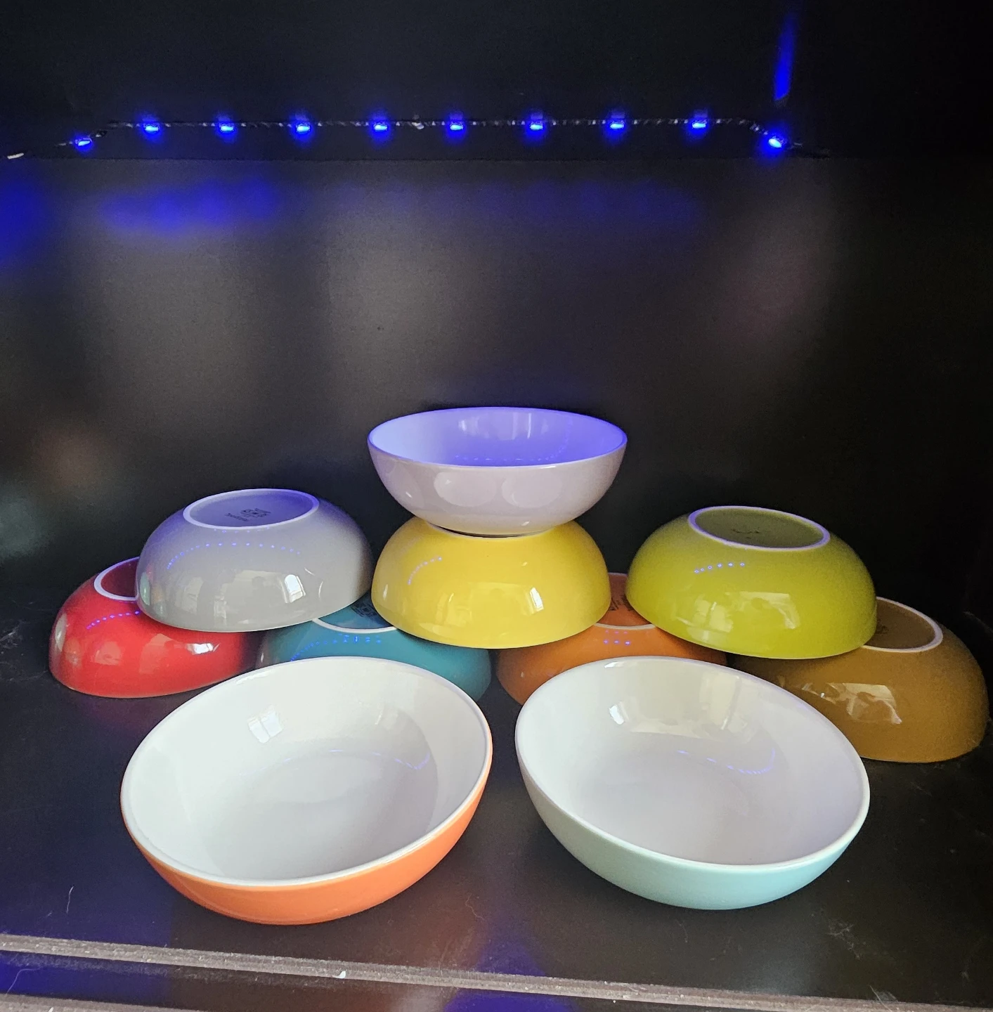 Set of 10 Assorted Colour Ceramic Bowls - photo 3