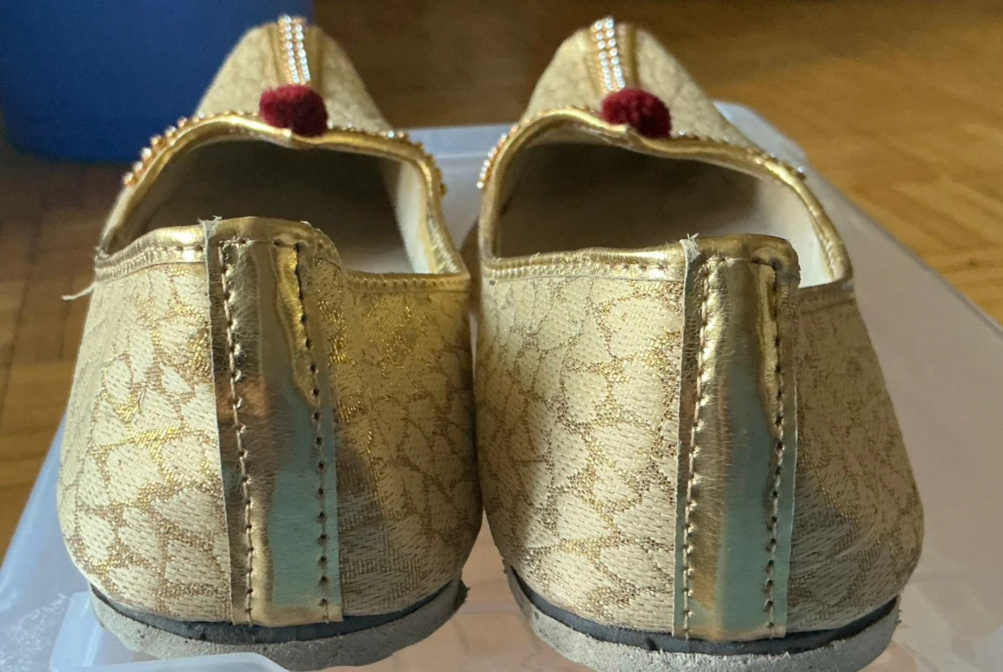 Gold Brocade Embellished Shoes - photo 4