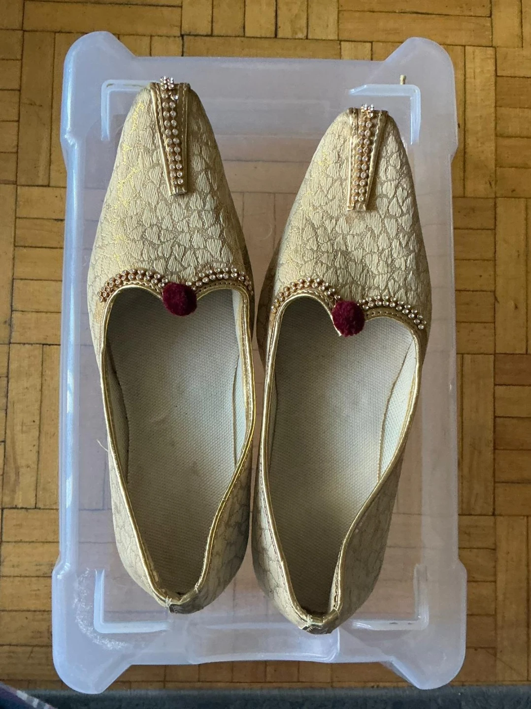 Gold Brocade Embellished Shoes - photo 5
