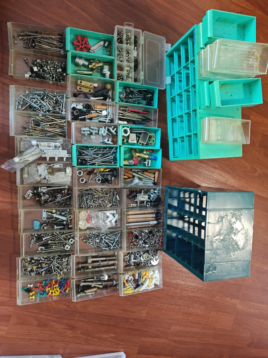 Assorted Hardware and Fasteners with Organizer Box