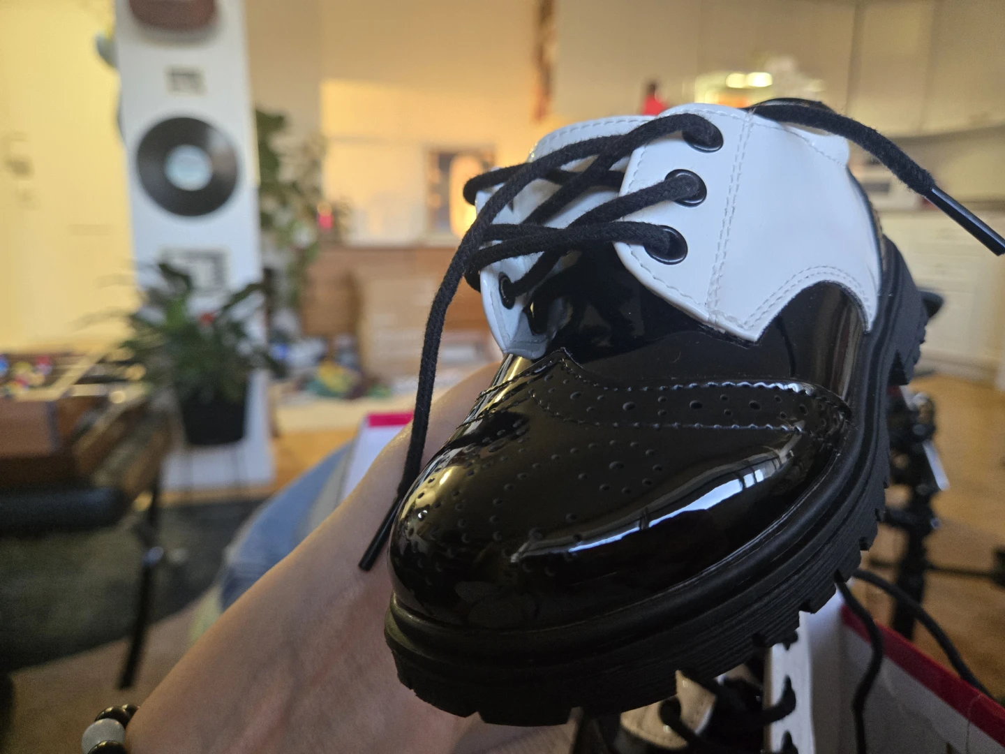 NEW, size 12 Kids-Black and White Patent Leather Shoes - photo 5