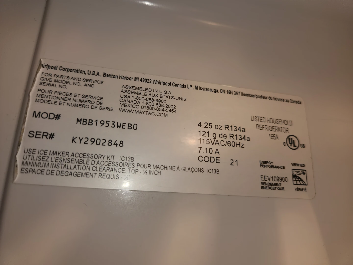 Maytag Refrigerator - photo 4