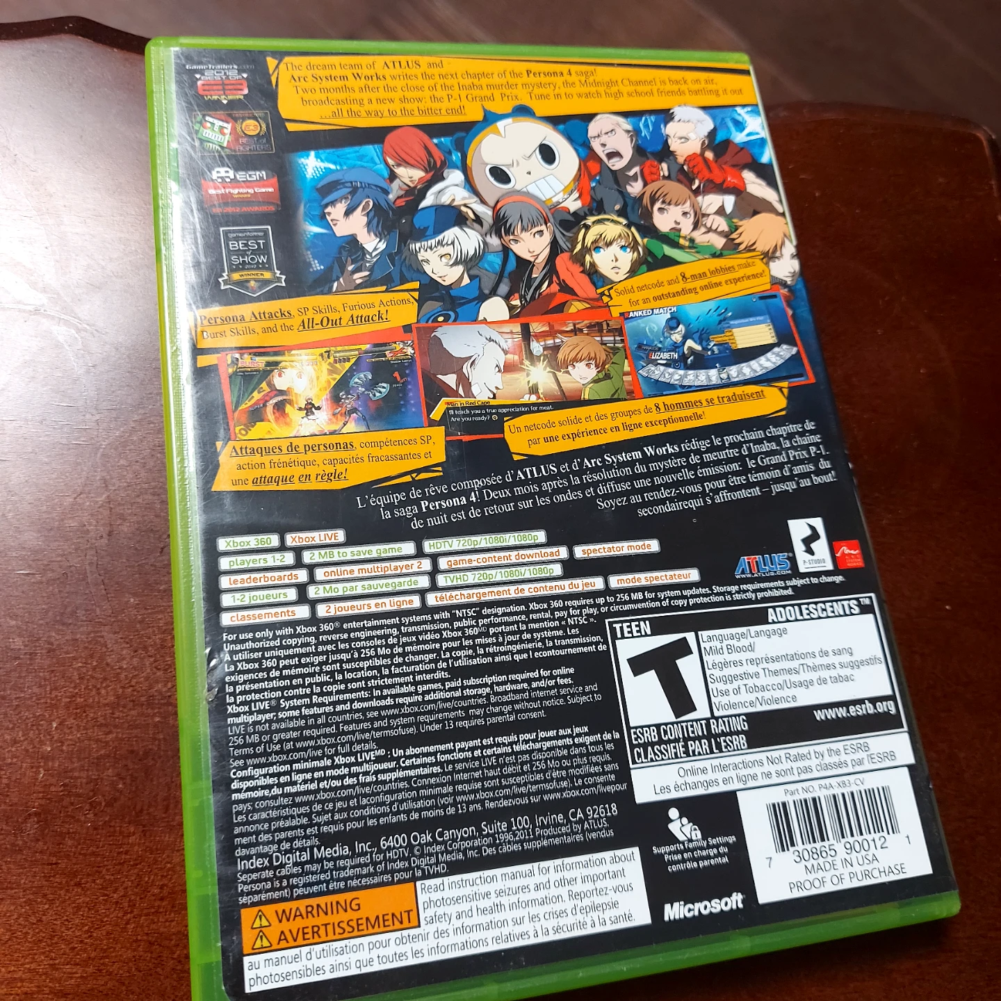 Xbox 360 Persona 4 Arena Video Game - photo 2