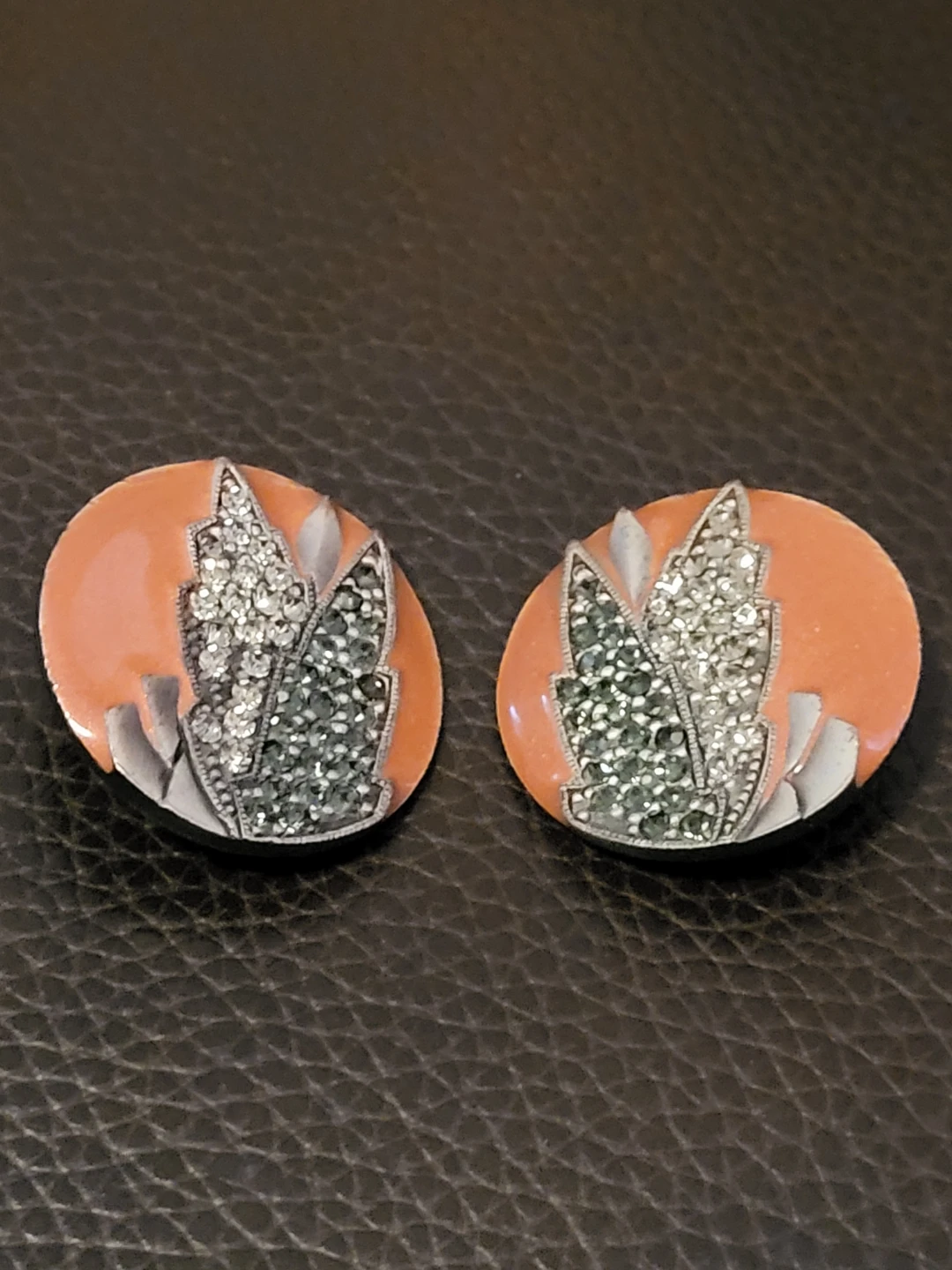 Vintage Edgar Berebi Enamel Button Earrings from the 80's Era - photo 4