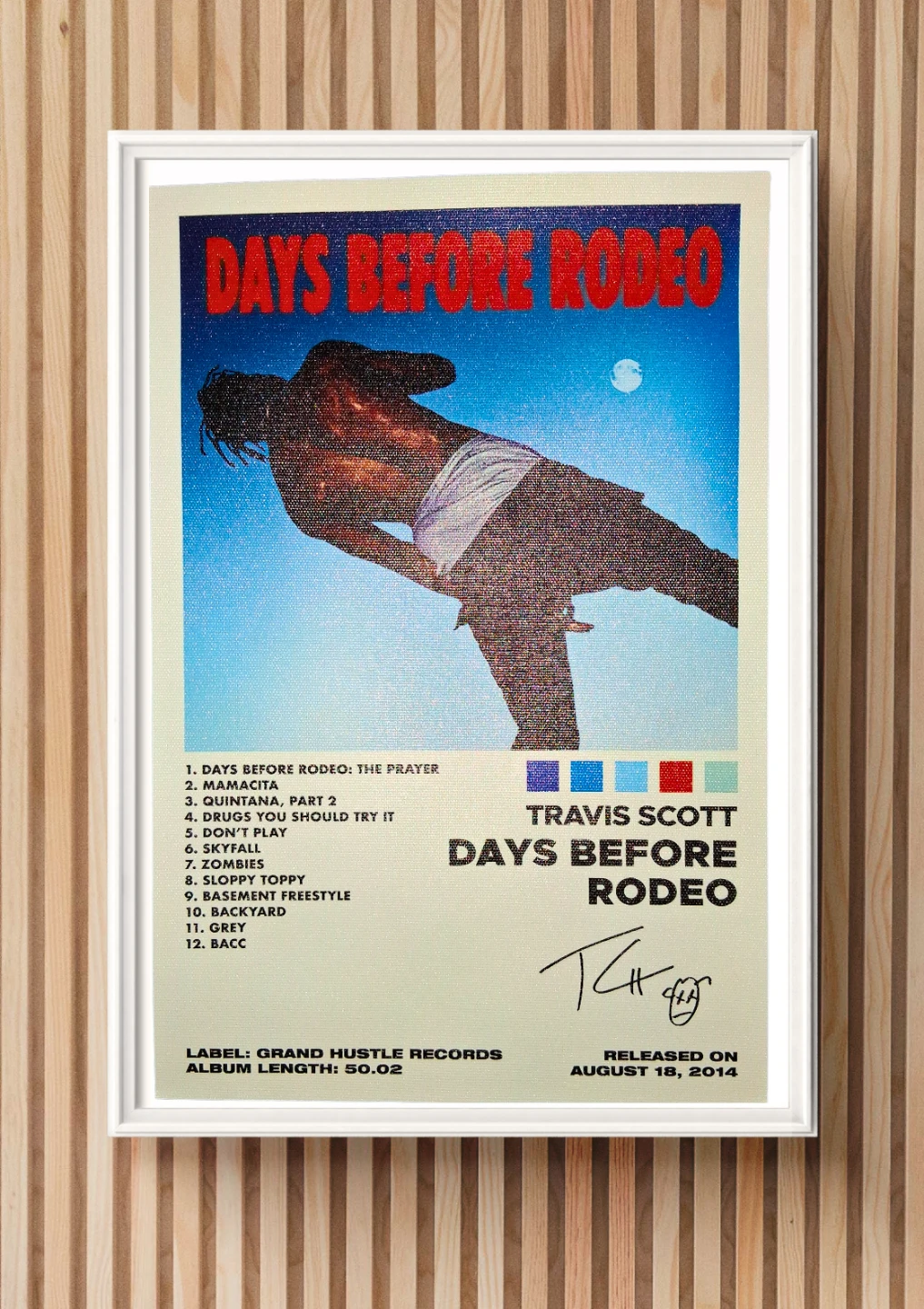 Travis Scott Days Before Rodeo Canvas Poster 8"x11"