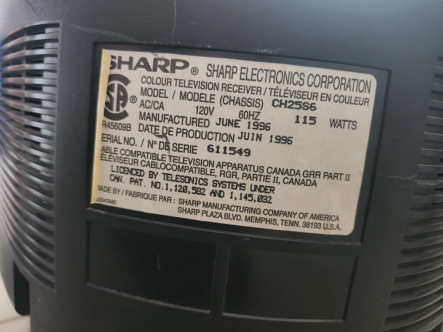 Sharp Colour Television Receiver CH25S6 - photo 2