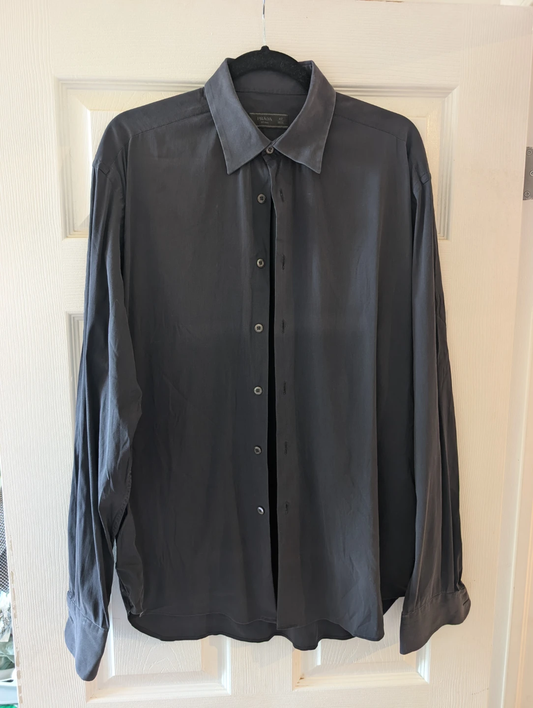 Prada Black Button Down Shirt – Men's 42 / 16.5