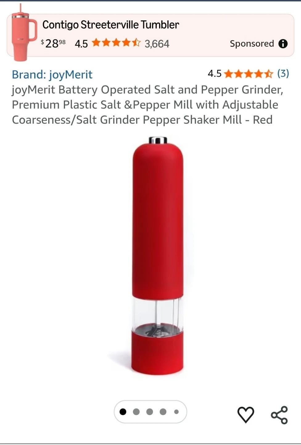 Dripless Oil/Vinegar Cruets & Red Salt/Pepper Grinder. ALL $18. - photo 4