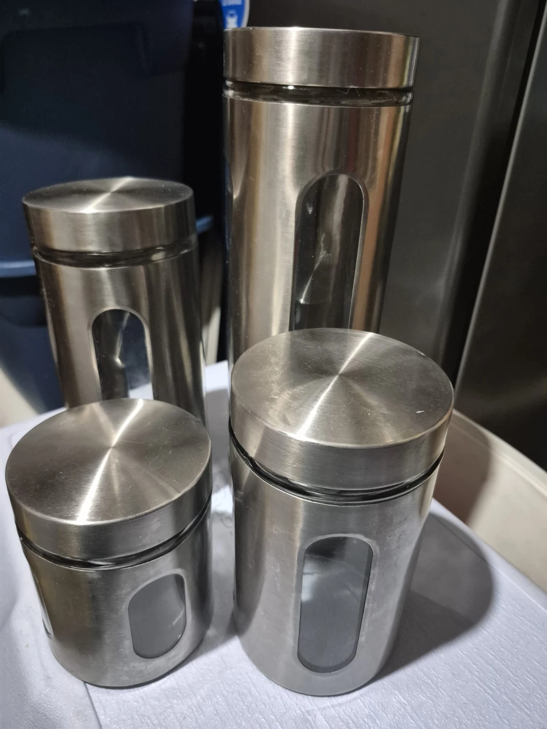 Set of 4 Stainless Steel Canisters