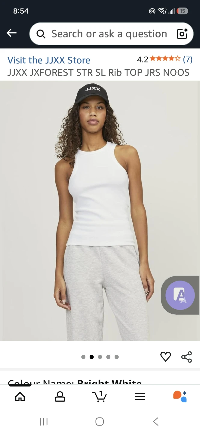 JJXX Ribbed Tank Top - White