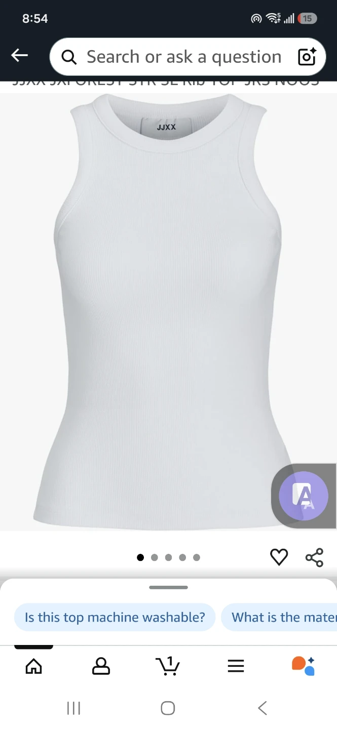 JJXX Ribbed Tank Top - White - photo 2
