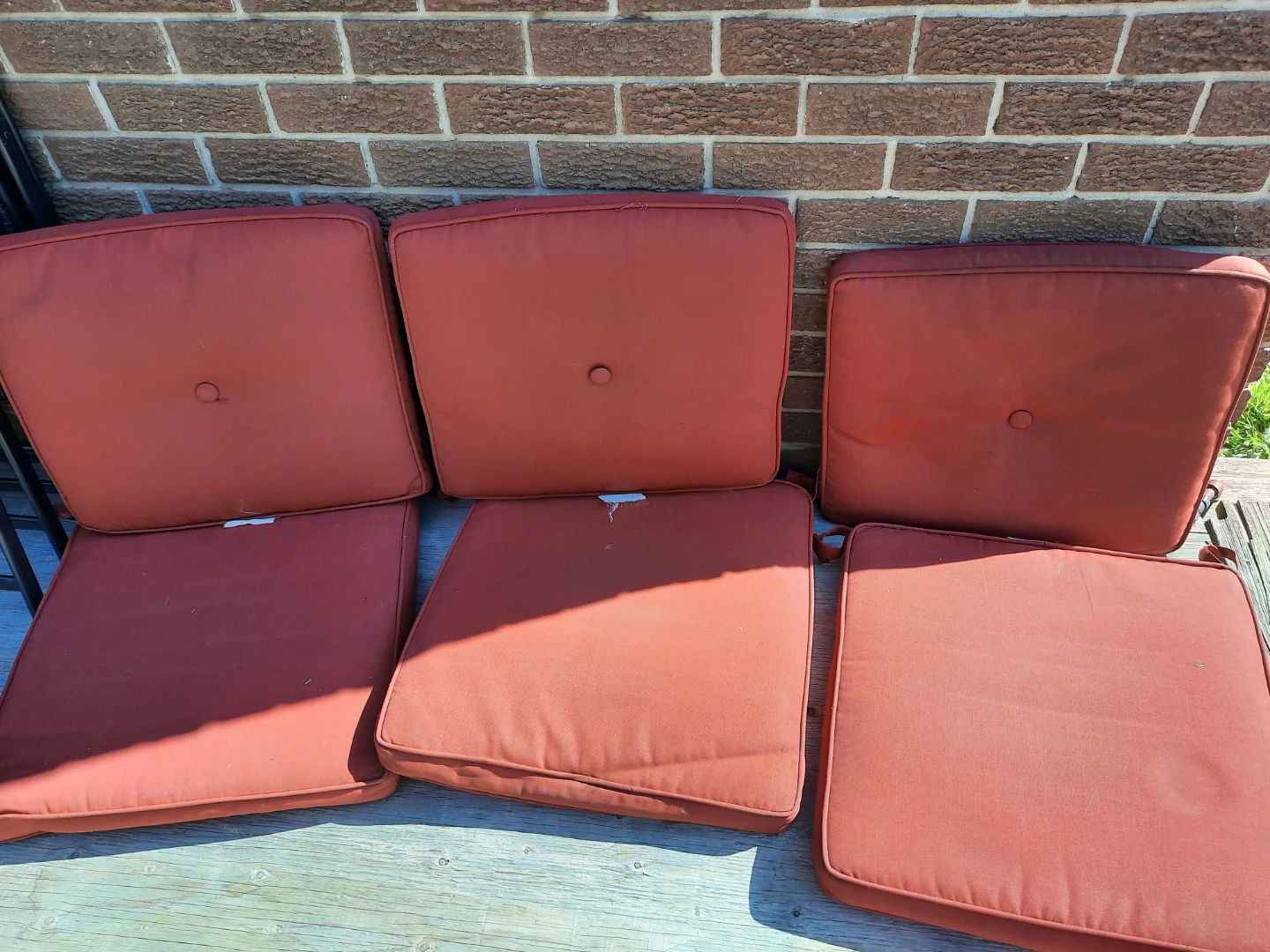 Red outside cushions