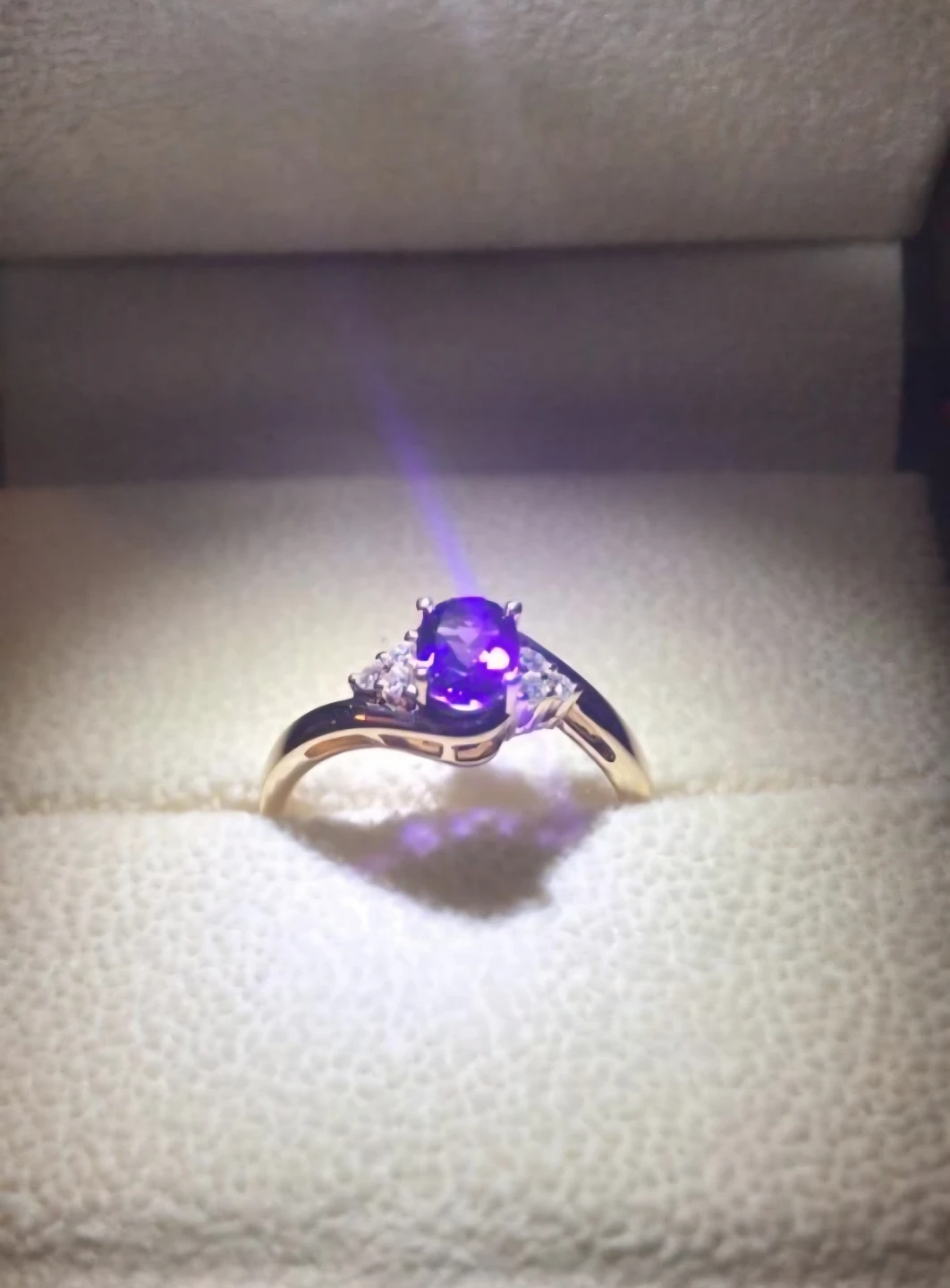 14K Yellow Gold Amethyst Ring