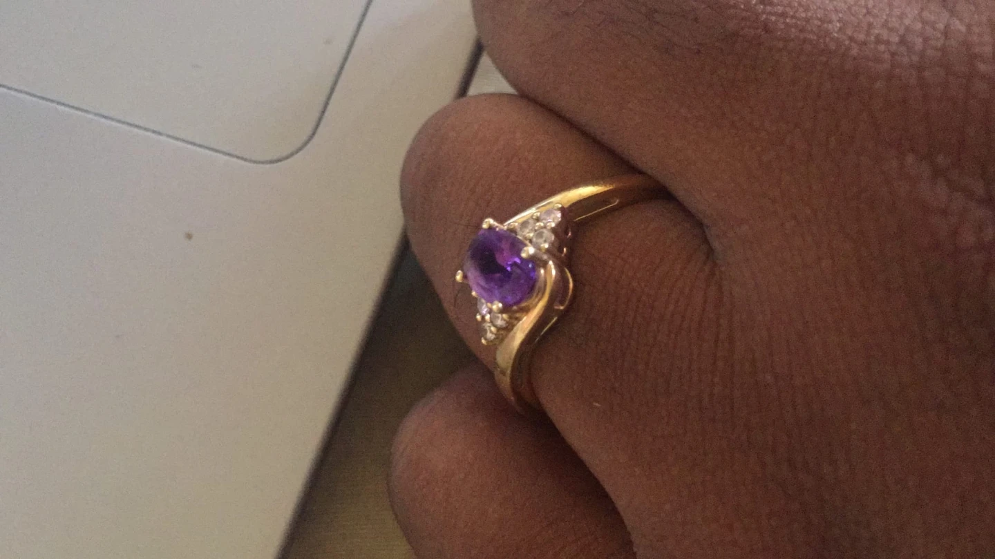 14K Yellow Gold Amethyst Ring - photo 5