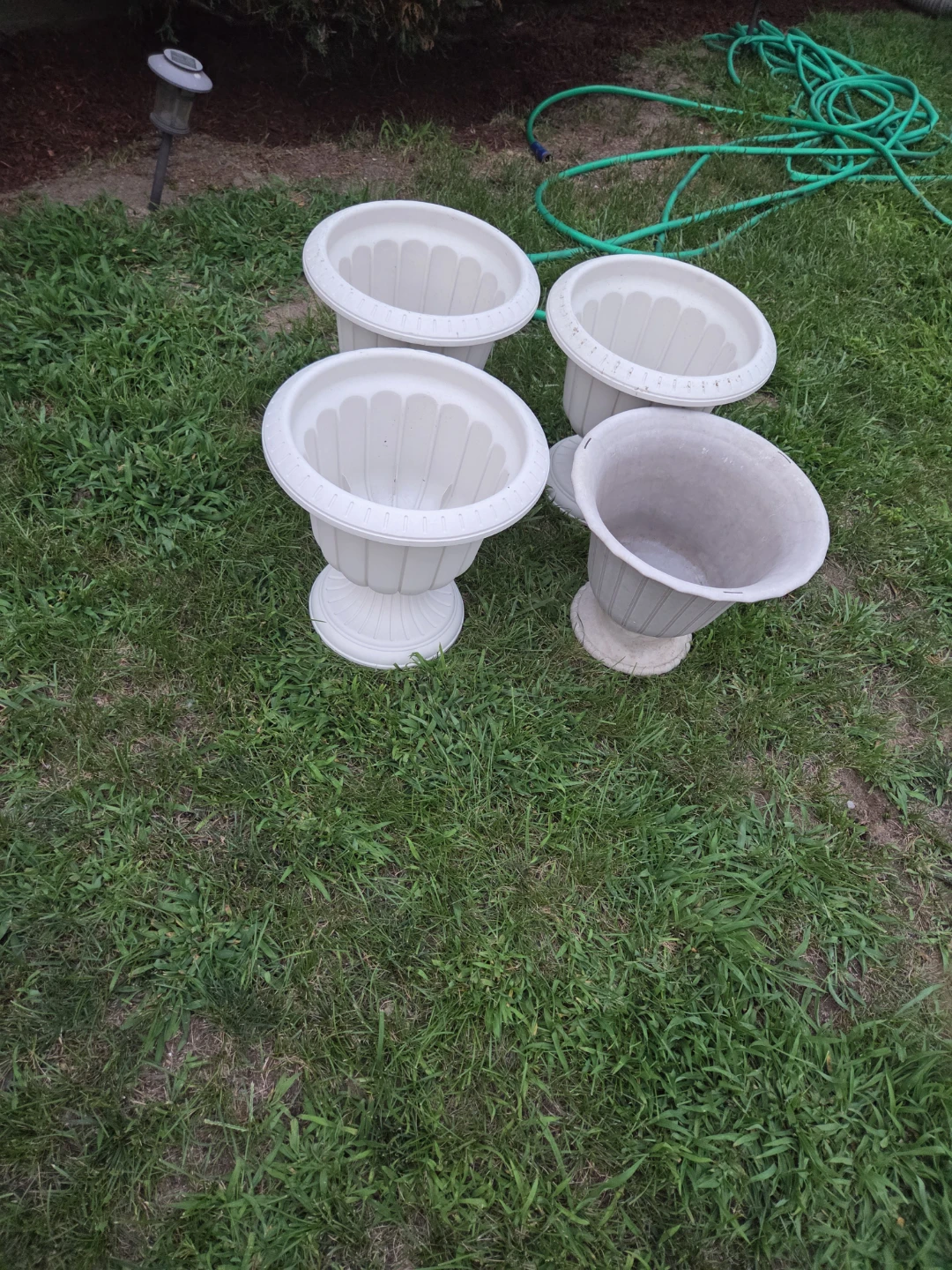 Set of 4 White Urn Planters