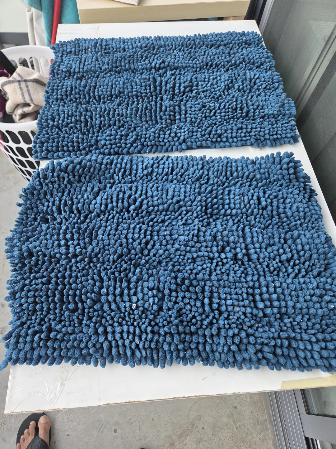 Set of 2 Blue Shaggy Bath Mats - photo 4