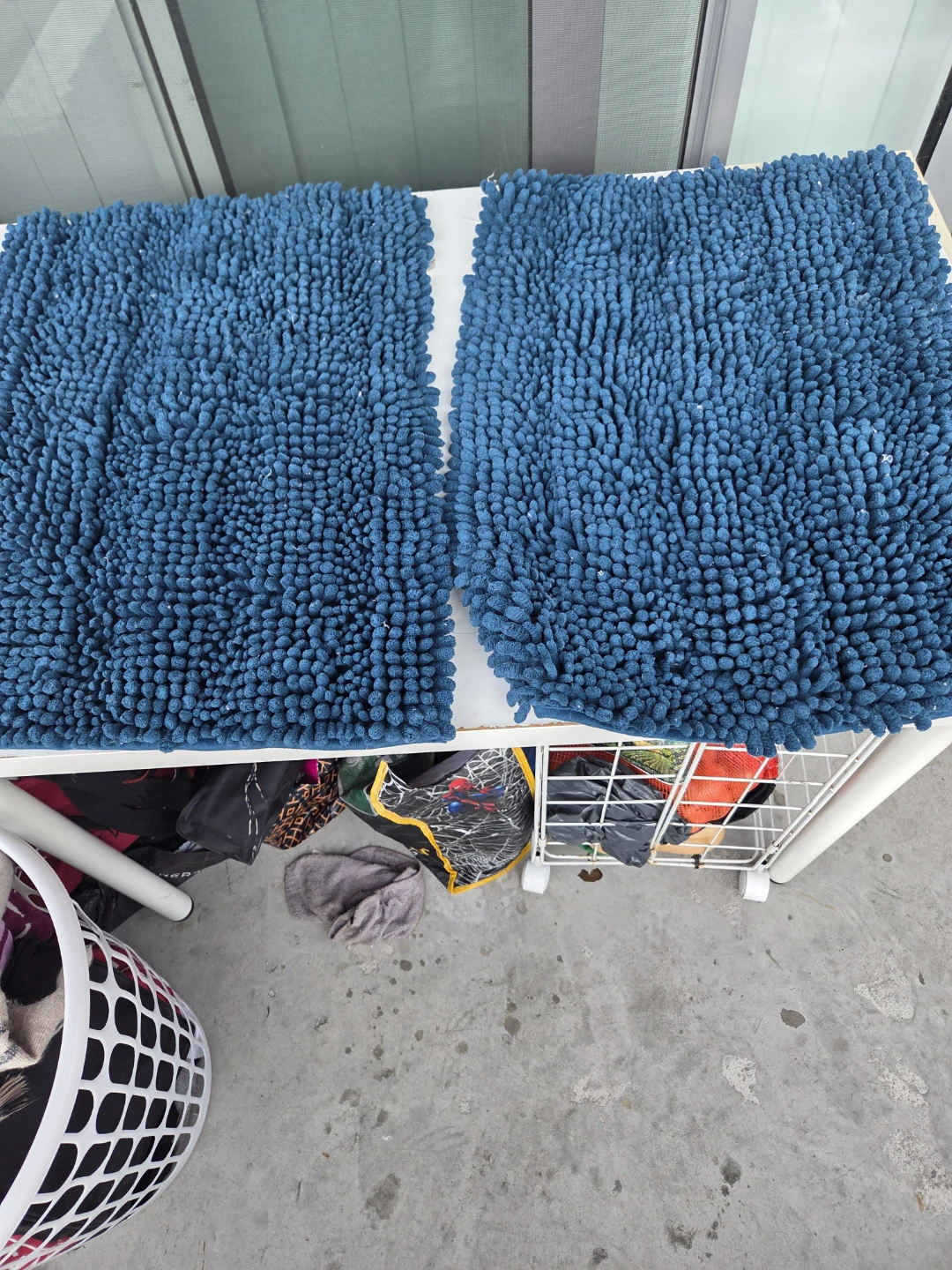 Set of 2 Blue Shaggy Bath Mats - photo 5
