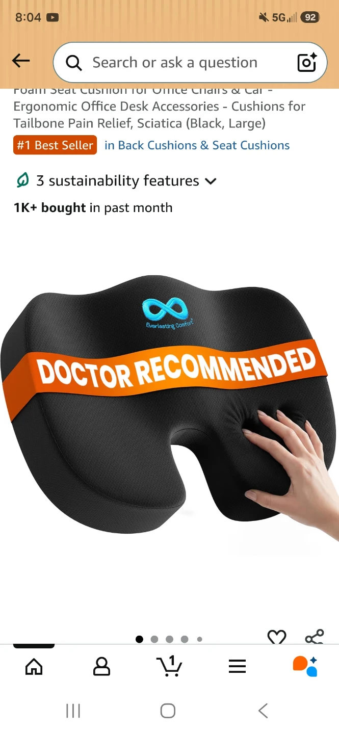 Everlasting Comfort Ergonomic Seat Cushion