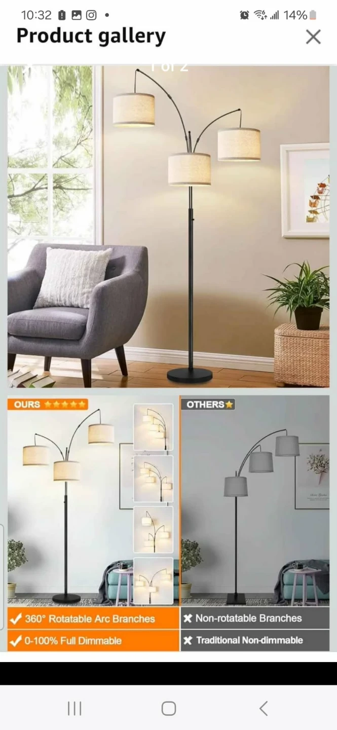 3-Light Arc Floor Lamp