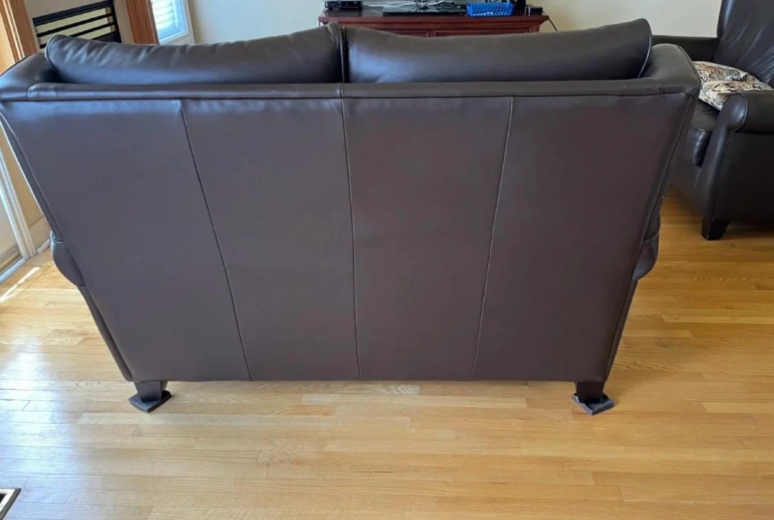 2 Dark Brown Leather Loveseats - photo 2