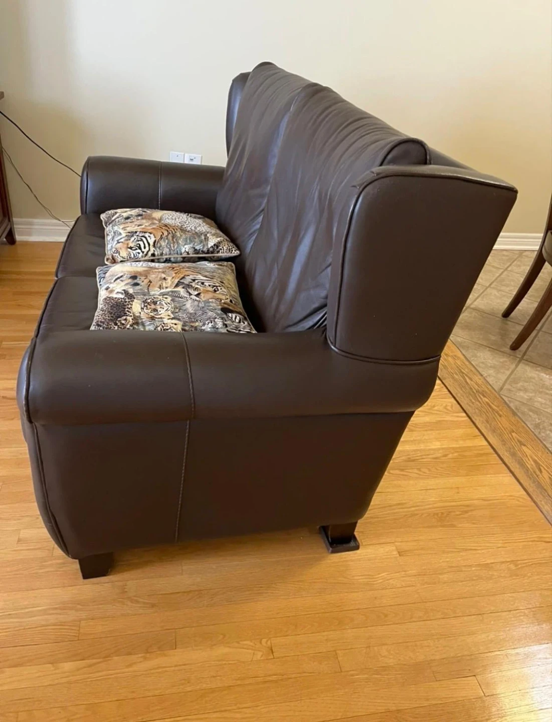 2 Dark Brown Leather Loveseats - photo 3