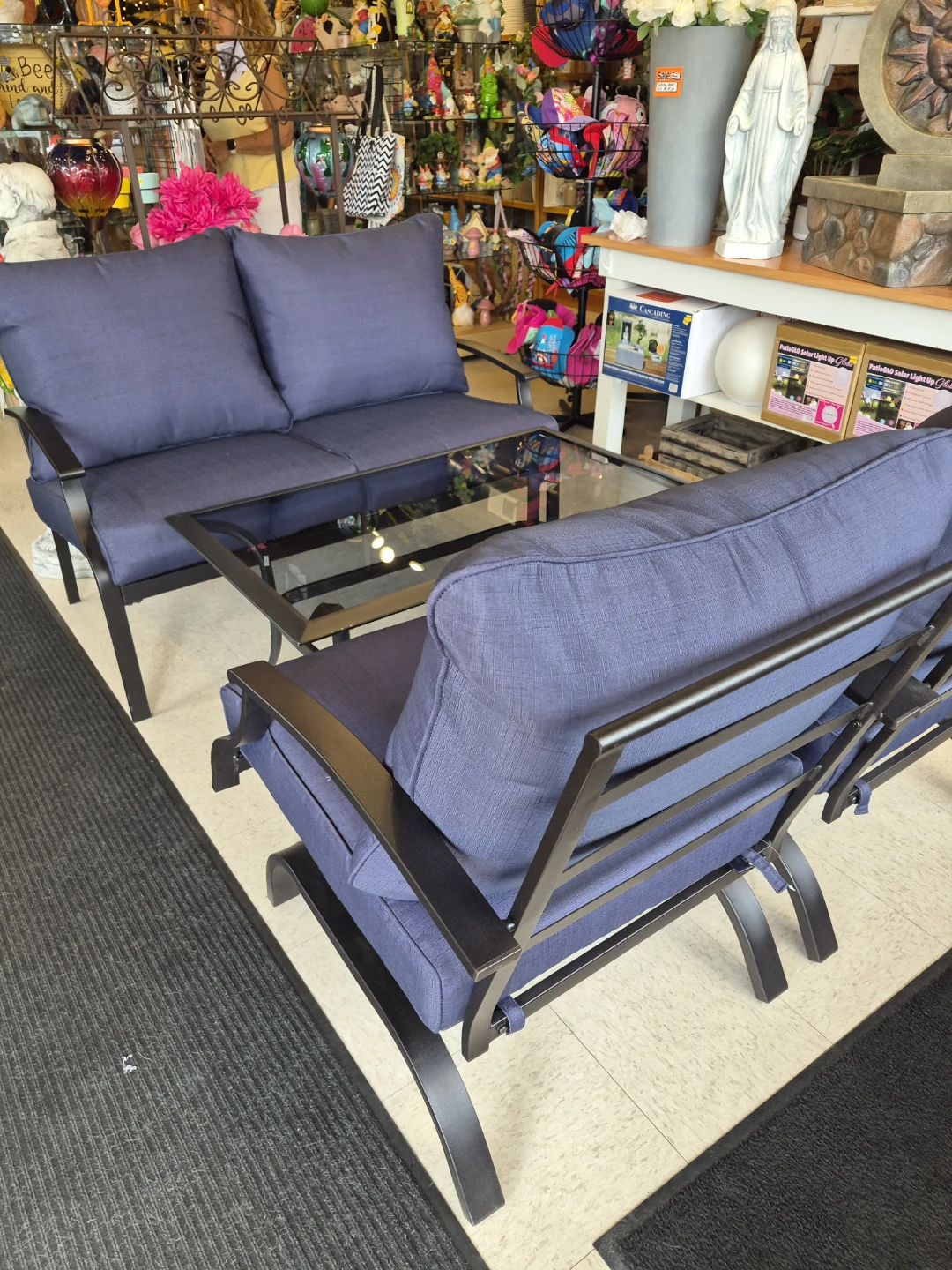 New 4 piece Outdoor Patio Set with Glass Top Coffee Table