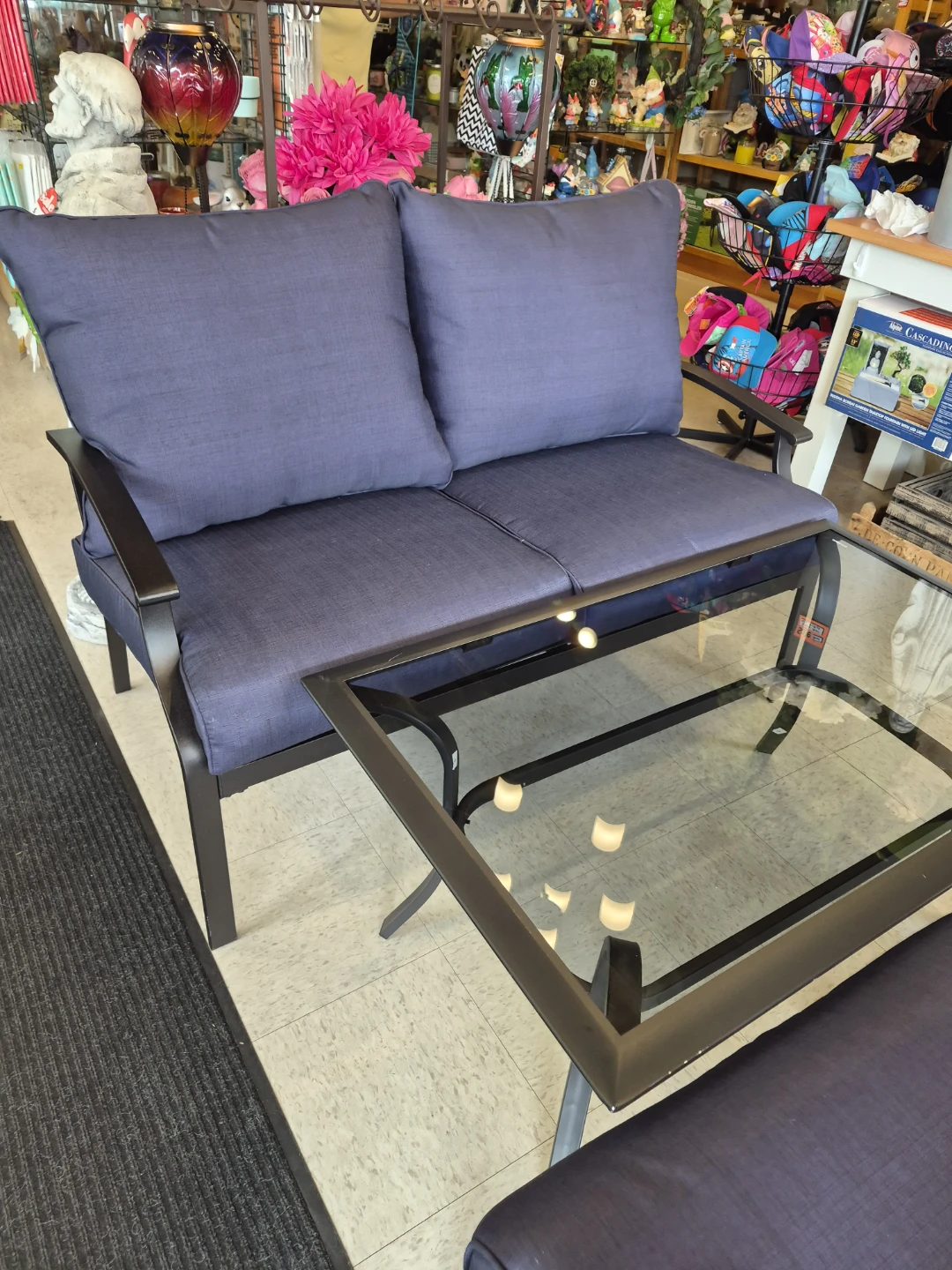 New 4 piece Outdoor Patio Set with Glass Top Coffee Table - photo 3
