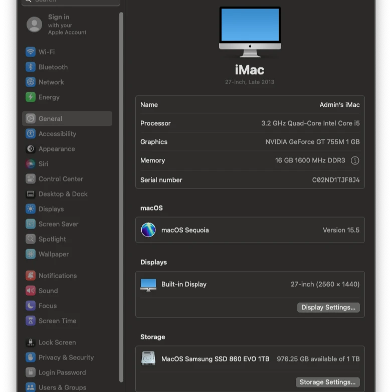1tb ssd Apple iMac 27-inch Late 2013 - photo 3