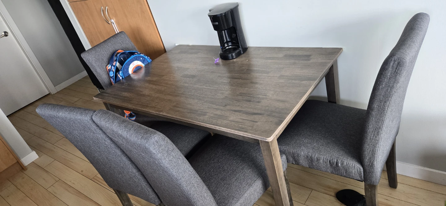Wayfair Grey Fabric Dining Table & Chair
