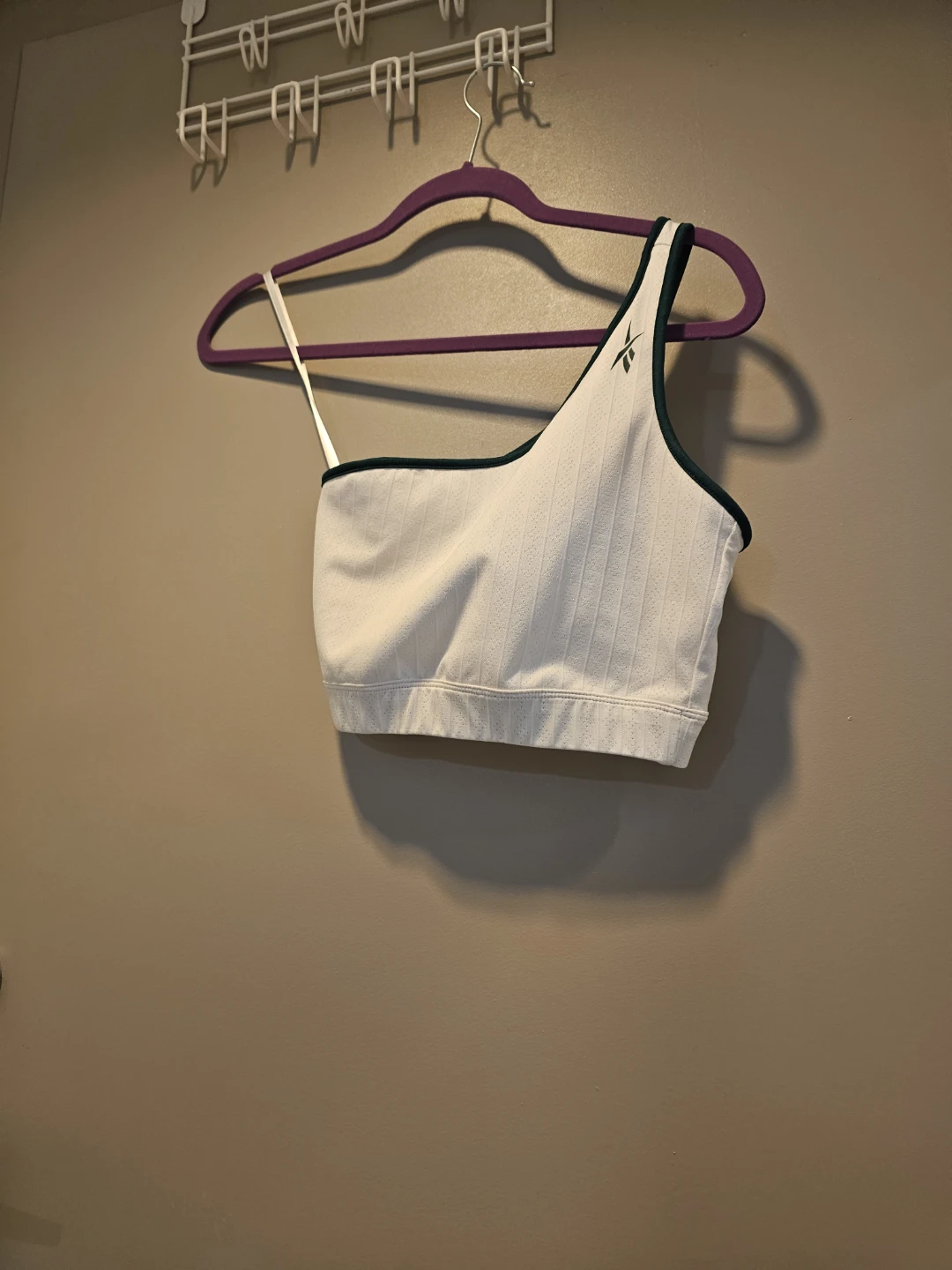 Reebok White One Shoulder Sports Bra XS