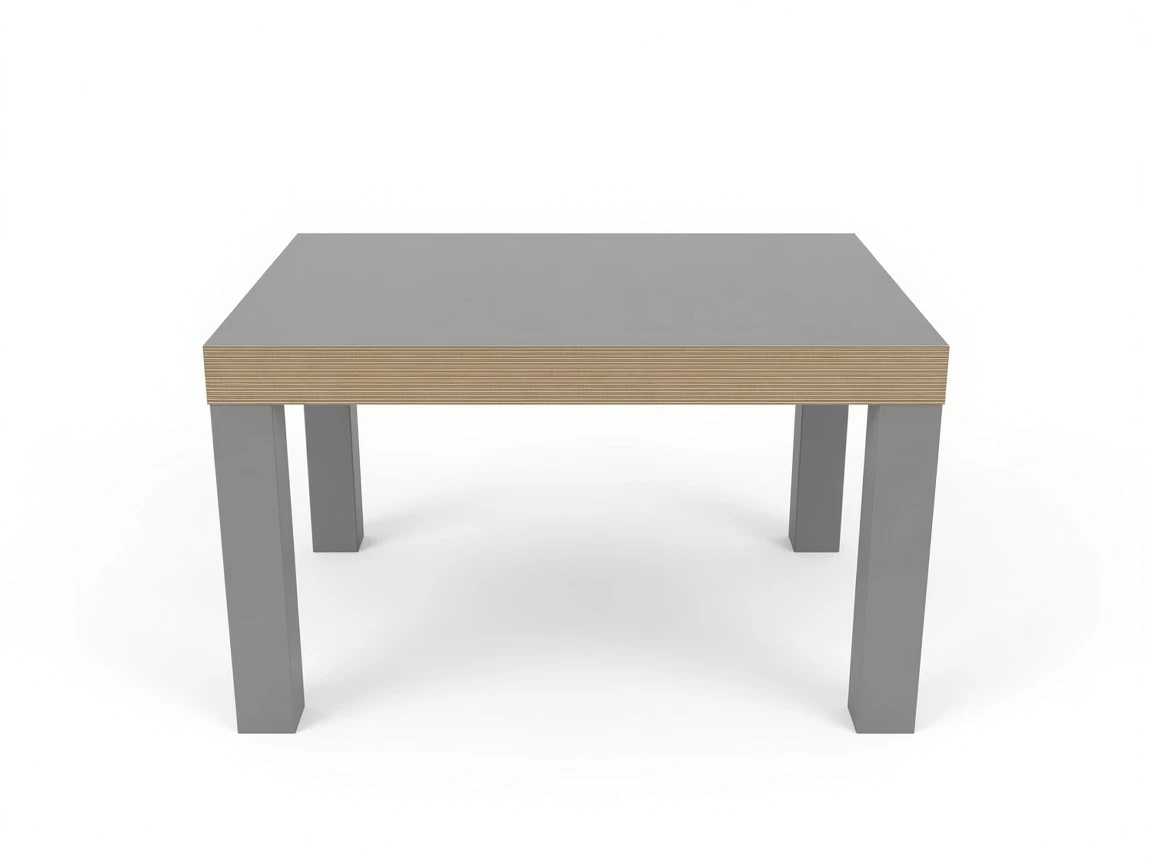 Square Side Table - Gray & Wood