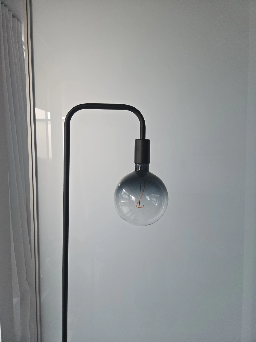 Black Floor Lamp with Globe Bulb - photo 2