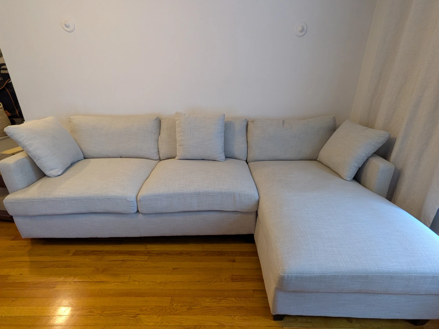 Light Beige Sectional Sofa with Chaise - EXTRA DEEP SEAT - photo 5