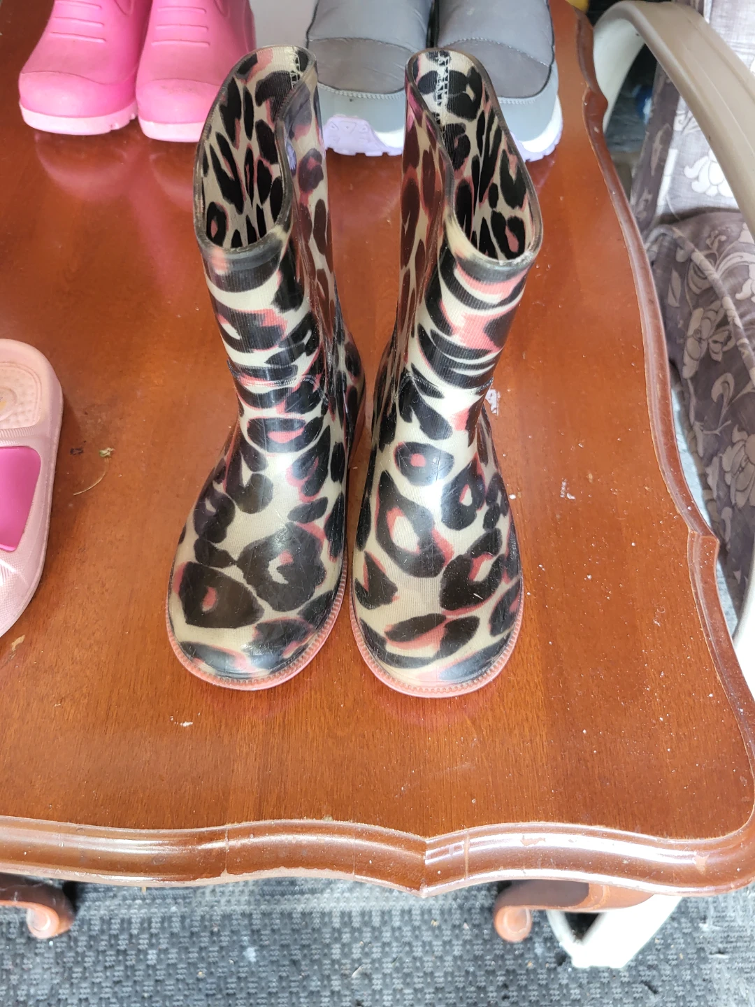 Kids' Leopard Print Rain Boots Size 9