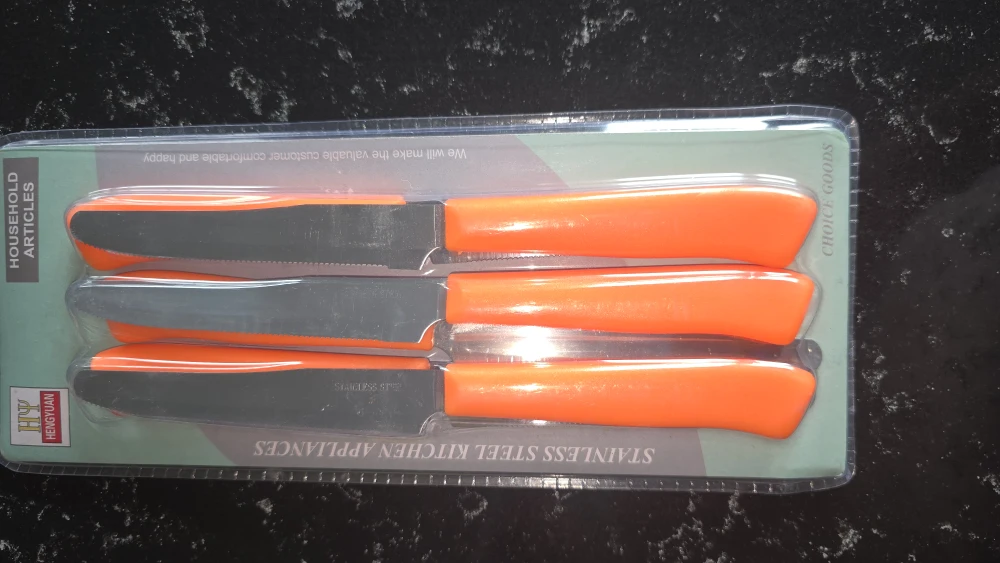 Hengyuan Stainless Steel Kitchen Knives Set - Orange