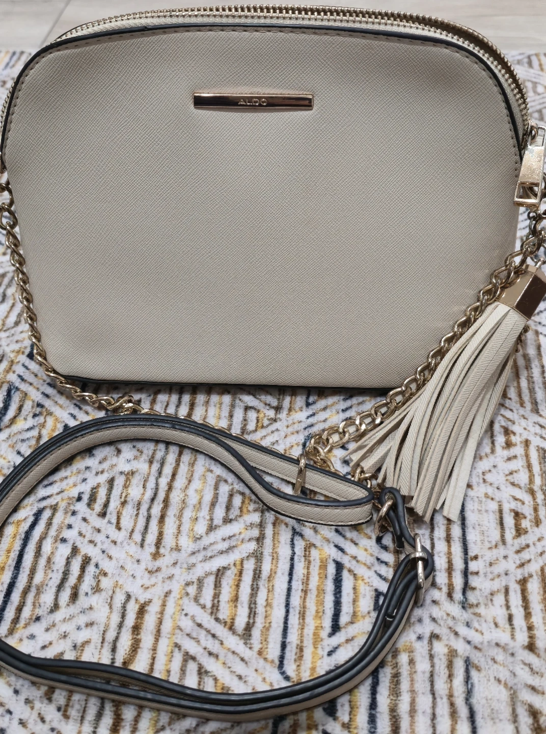 ALDO Cream Faux Leather Crossbody Bag with Tassel - photo 2