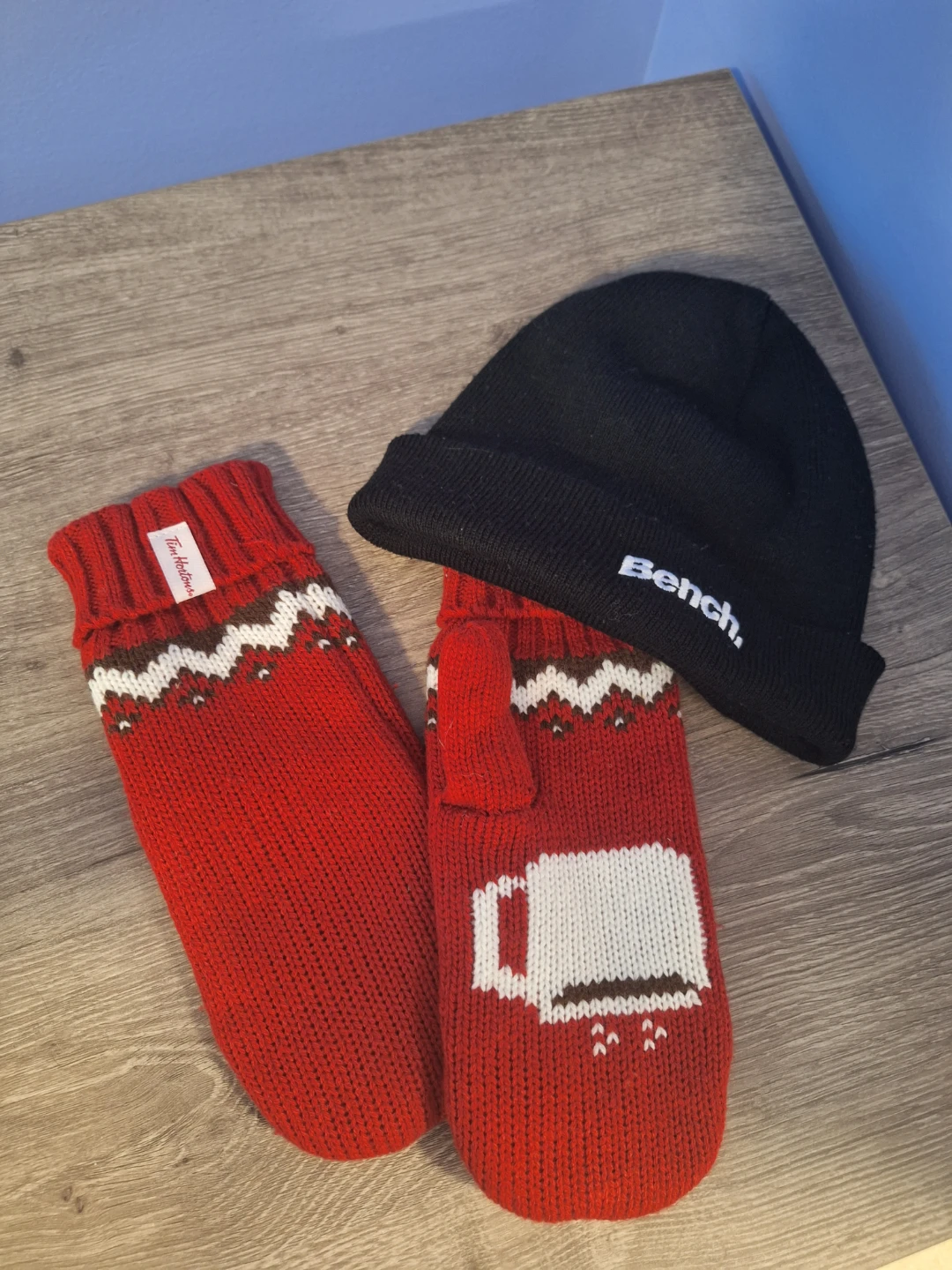 Tim Hortons Mittens and Bench Beanie Set