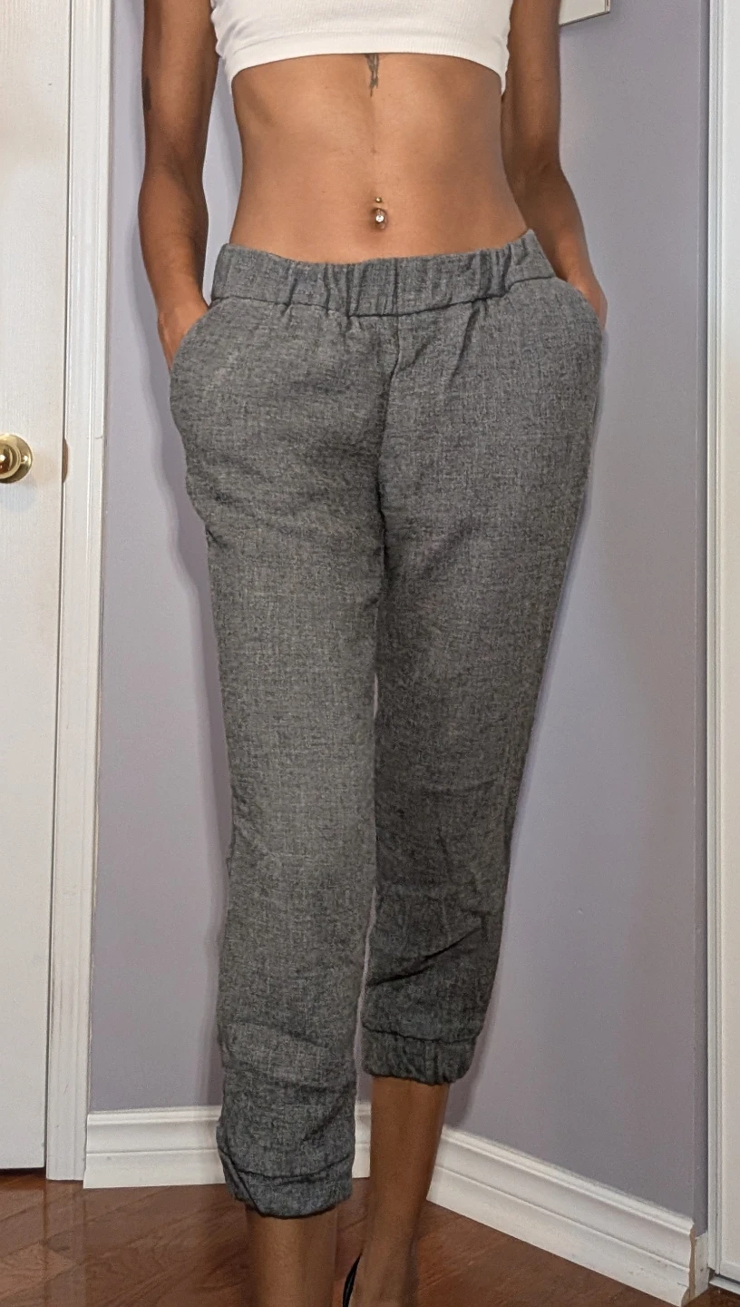 Wilfred Grey Wool Blend Ruched Jogger Pants - photo 2