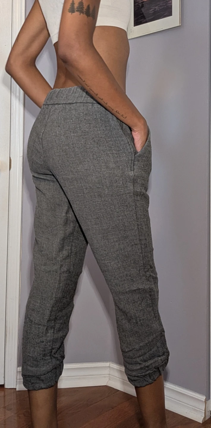 Wilfred Grey Wool Blend Ruched Jogger Pants - photo 4