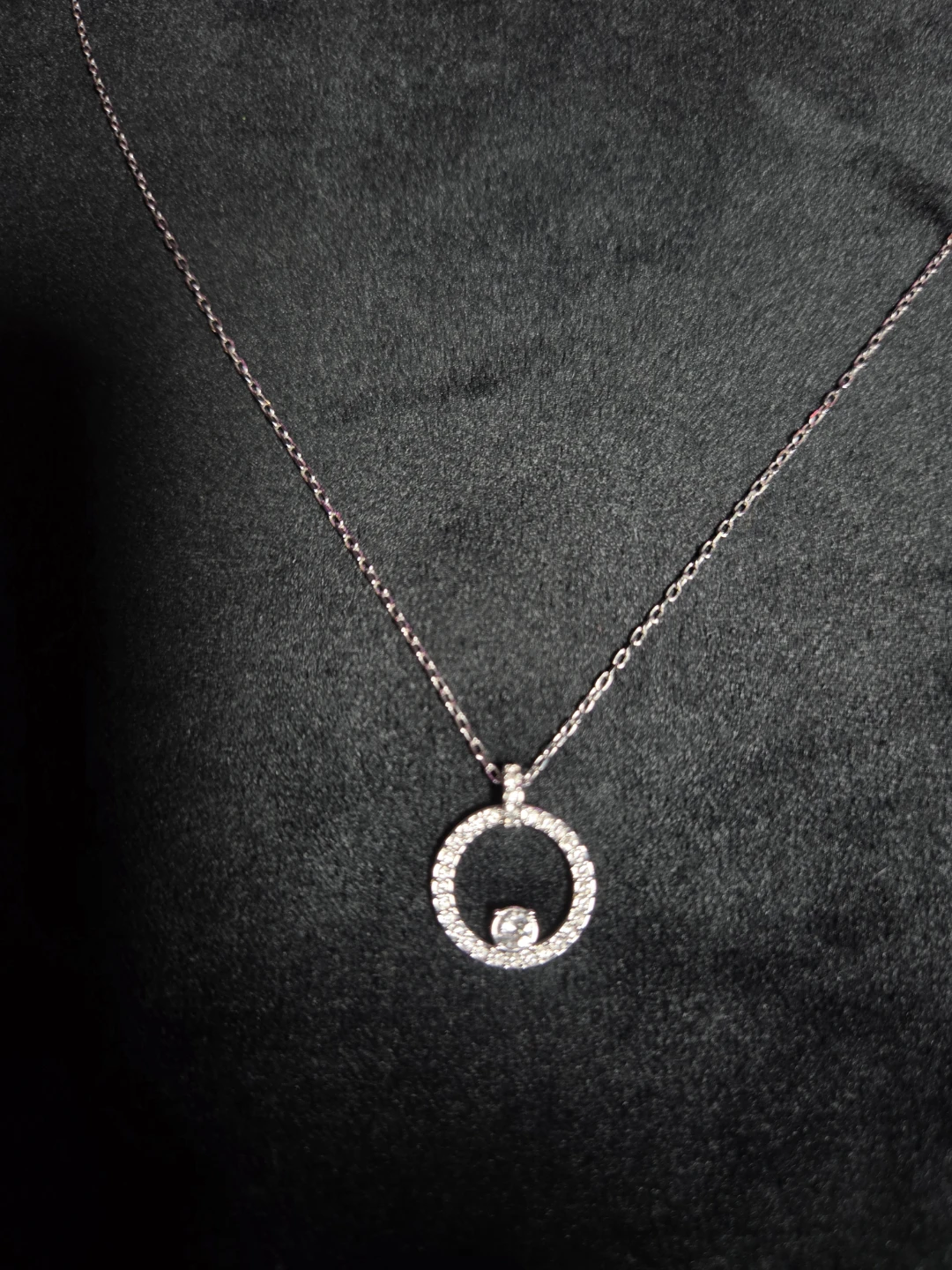 Swarovski Pave Circle Crystal Pendant Necklace NWT $79