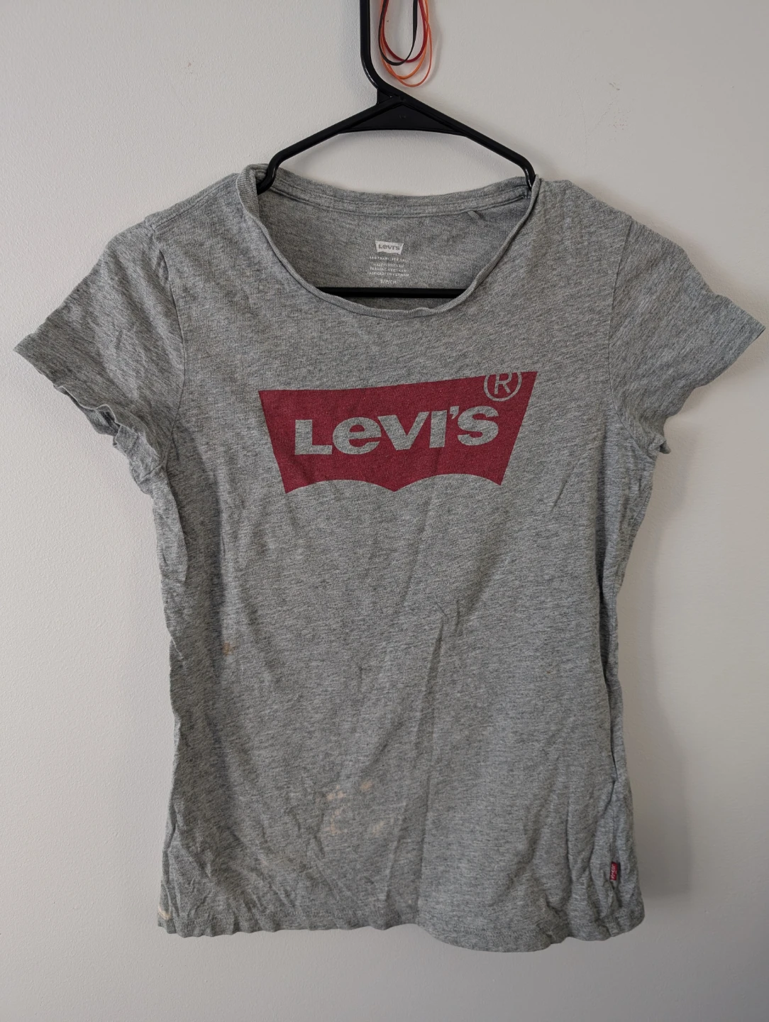 Levi's Grey Cotton T-Shirt 17" ptp comfortable top summer