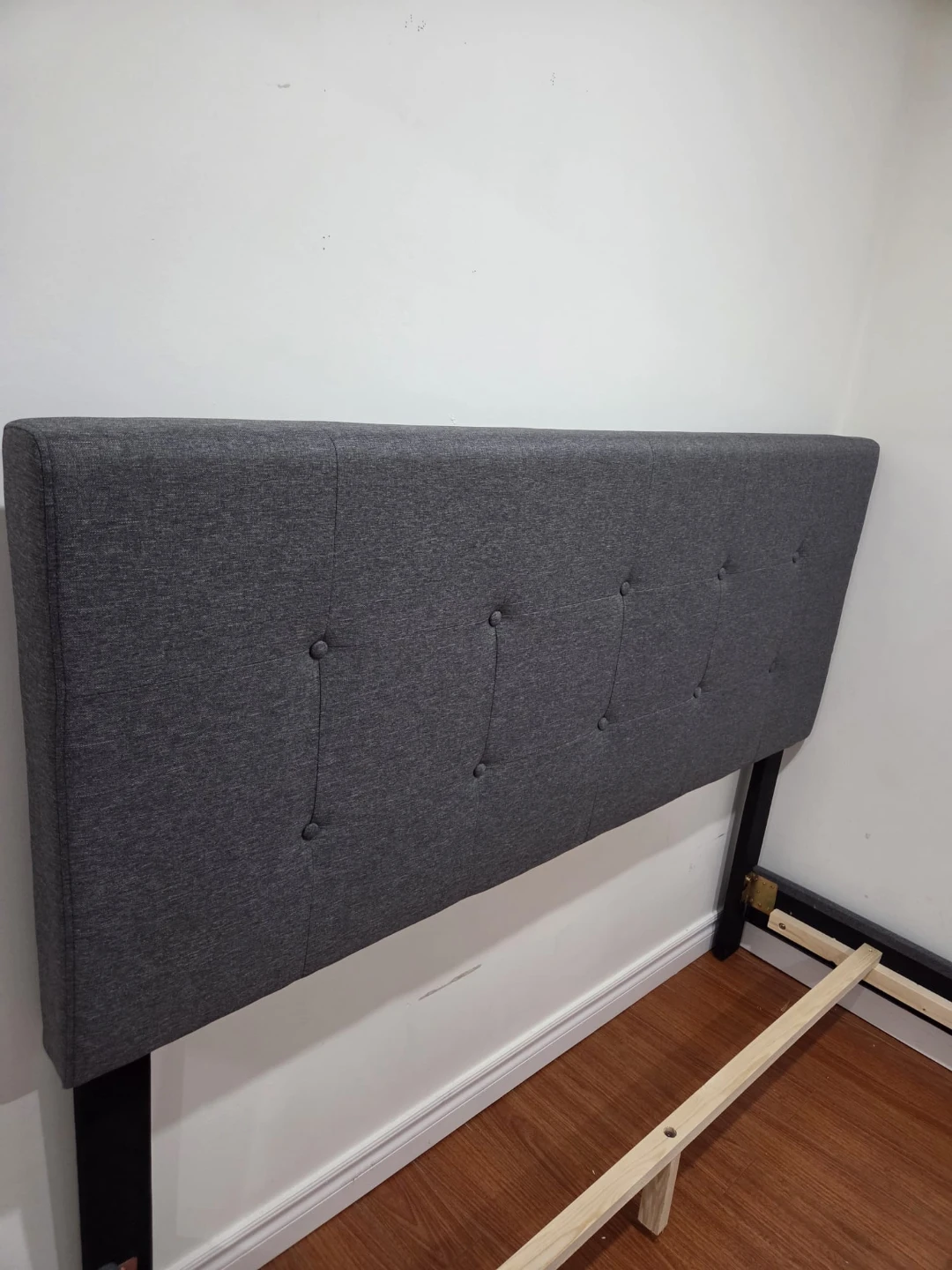 Brand New Grey Upholstered Bed Frame – Queen Size - photo 2