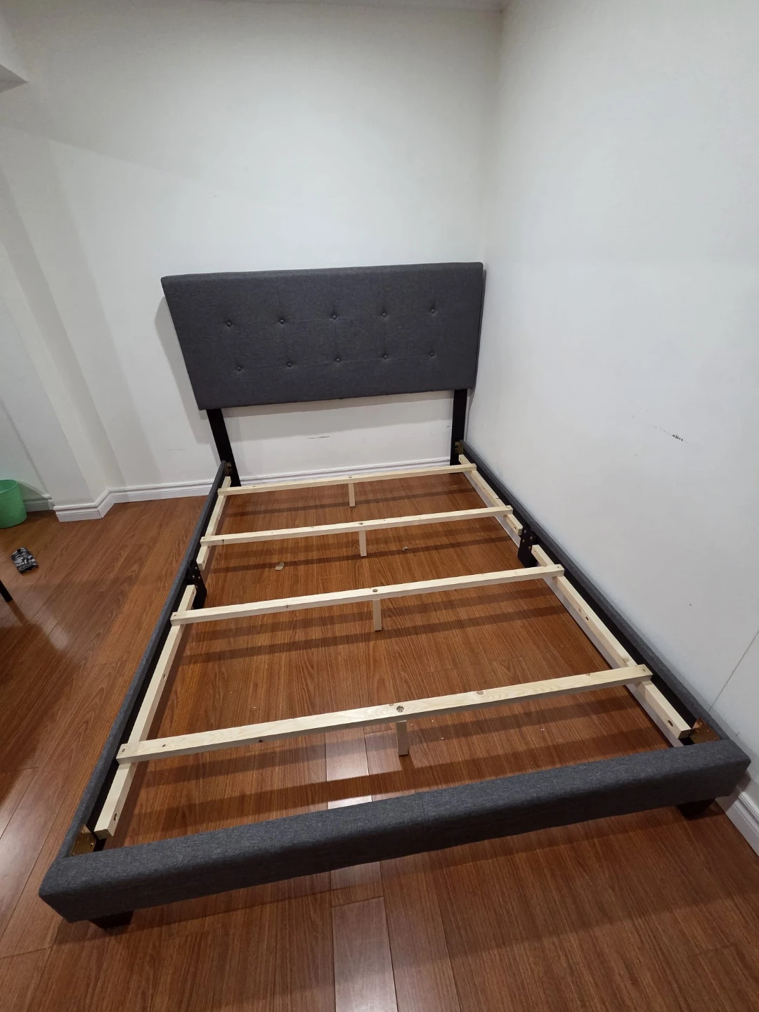 Brand New Grey Upholstered Bed Frame – Queen Size - photo 3