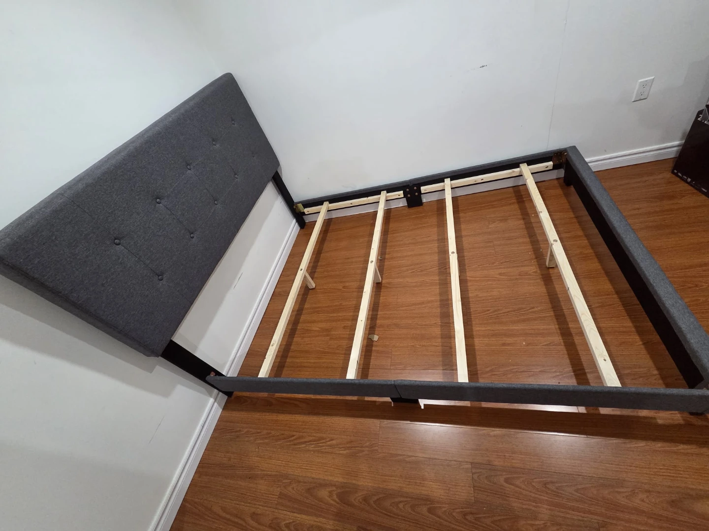 Brand New Grey Upholstered Bed Frame – Queen Size - photo 4