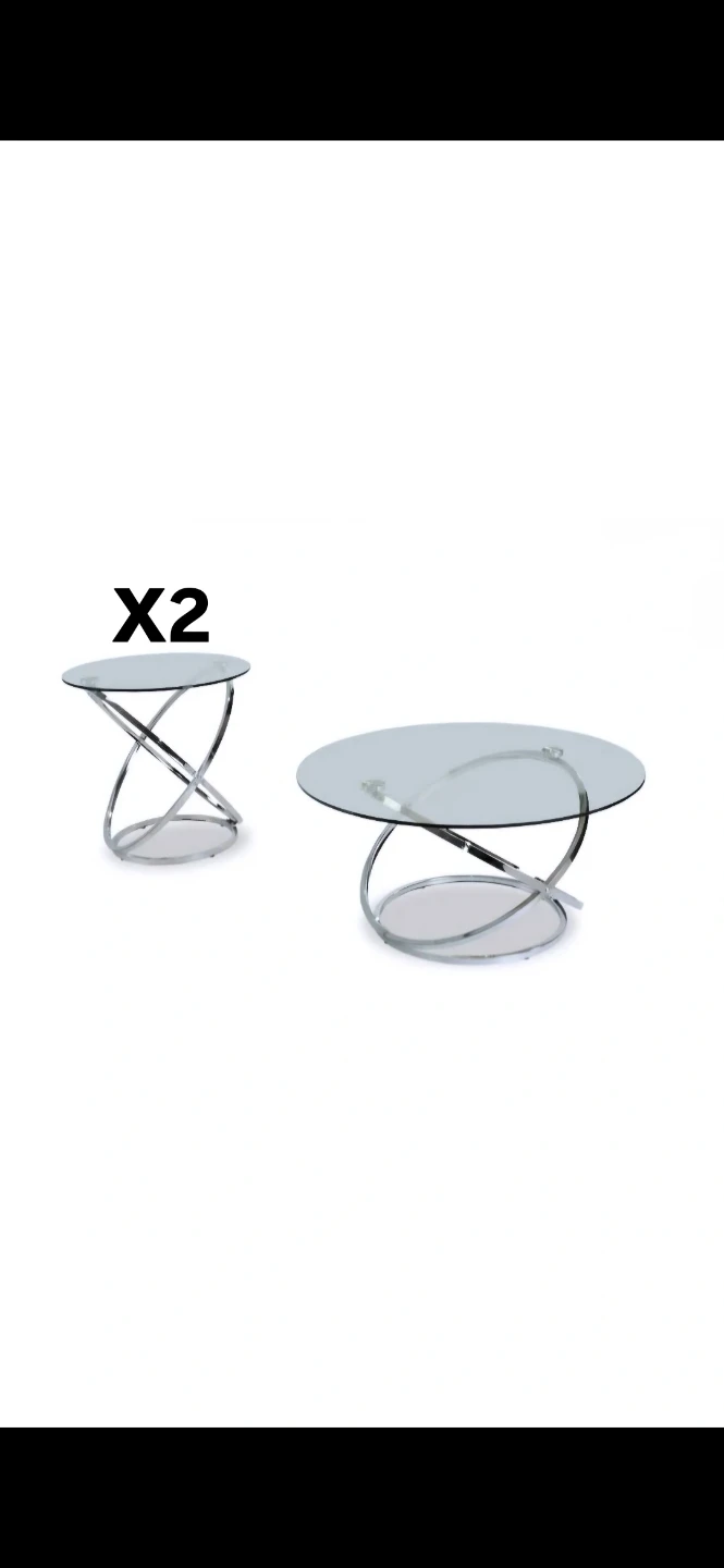 three piece glass coffee table