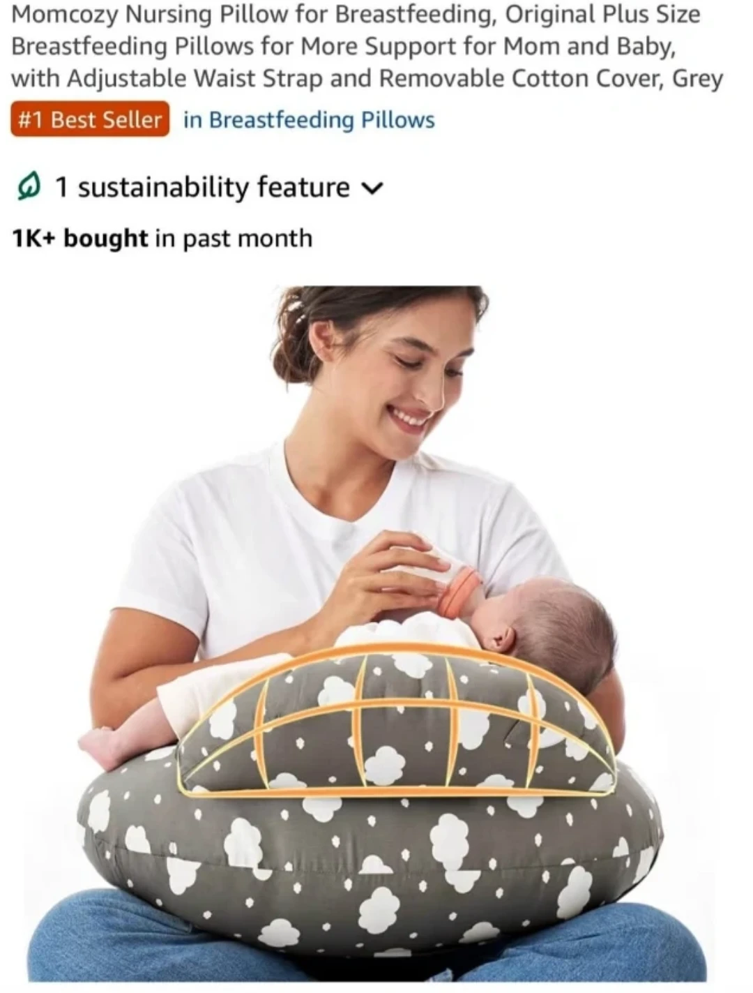 Momcozy Nursing Pillow Grey