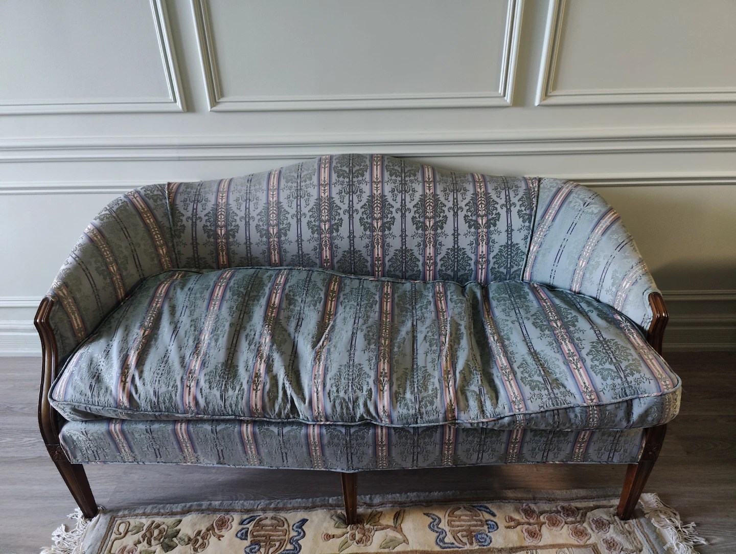 Vintage Striped Loveseat Sofa
