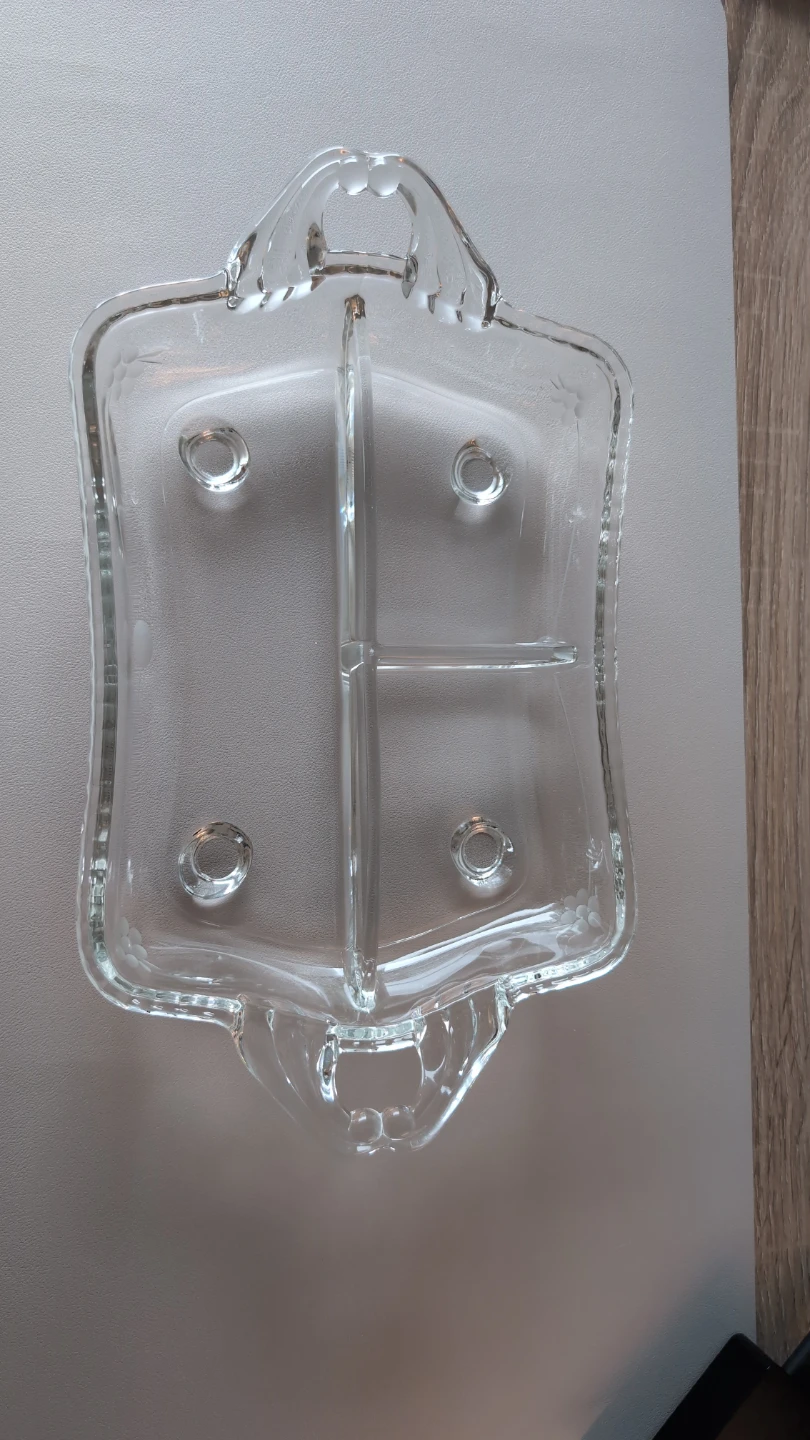 Vintage footed 3 part serving dish with handles