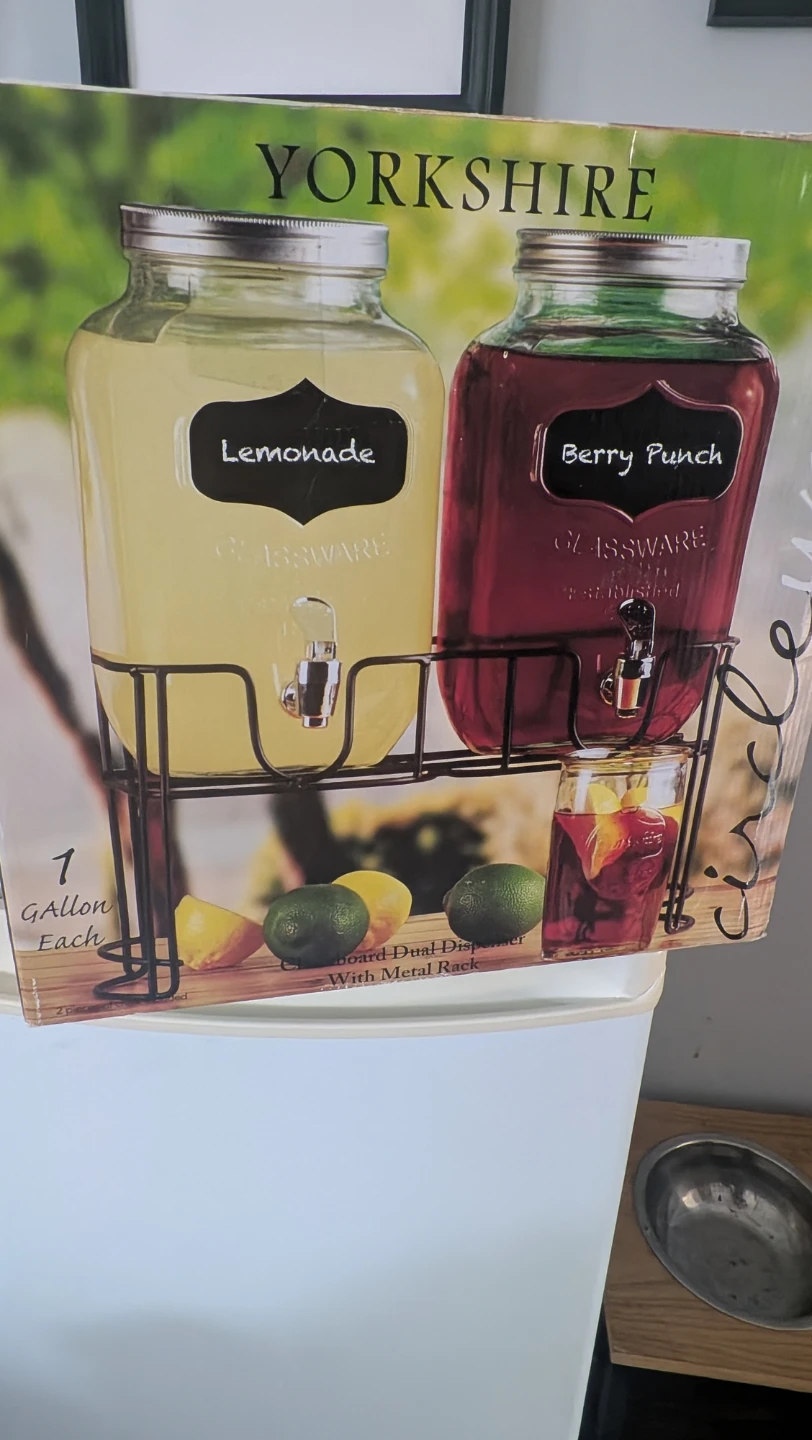 Yorkshire Glassware Dual Beverage Dispenser with Metal Rack - photo 3